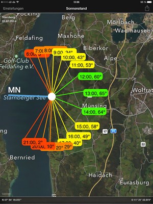 Sonnenstand App fÃ¼r Fotografen Anzeige