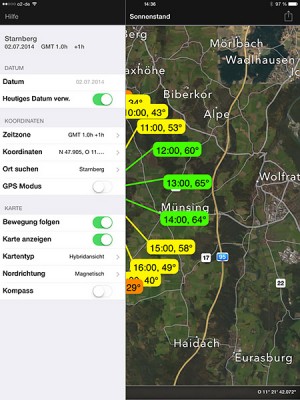 Sonnenstand App fÃ¼r Outdoorshootings und Landschaftsfotografen