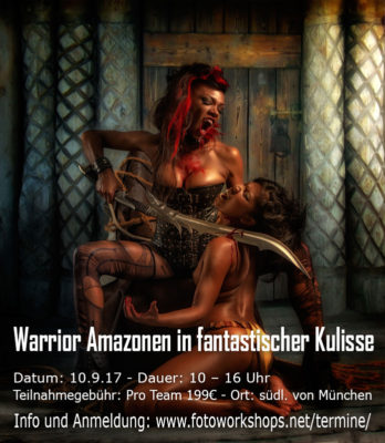 Warrior Amazonen in fantastischer Kulisse mit Top Model